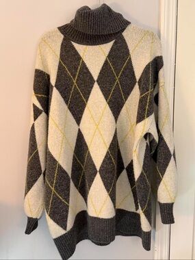 Pringle of Scotland x H&M Argyle Patterned Turtleneck Sweater Oversized
